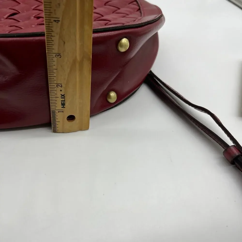 Patricia Nash Leather Ossi Satchel with Crossbody Strap Ruby Red